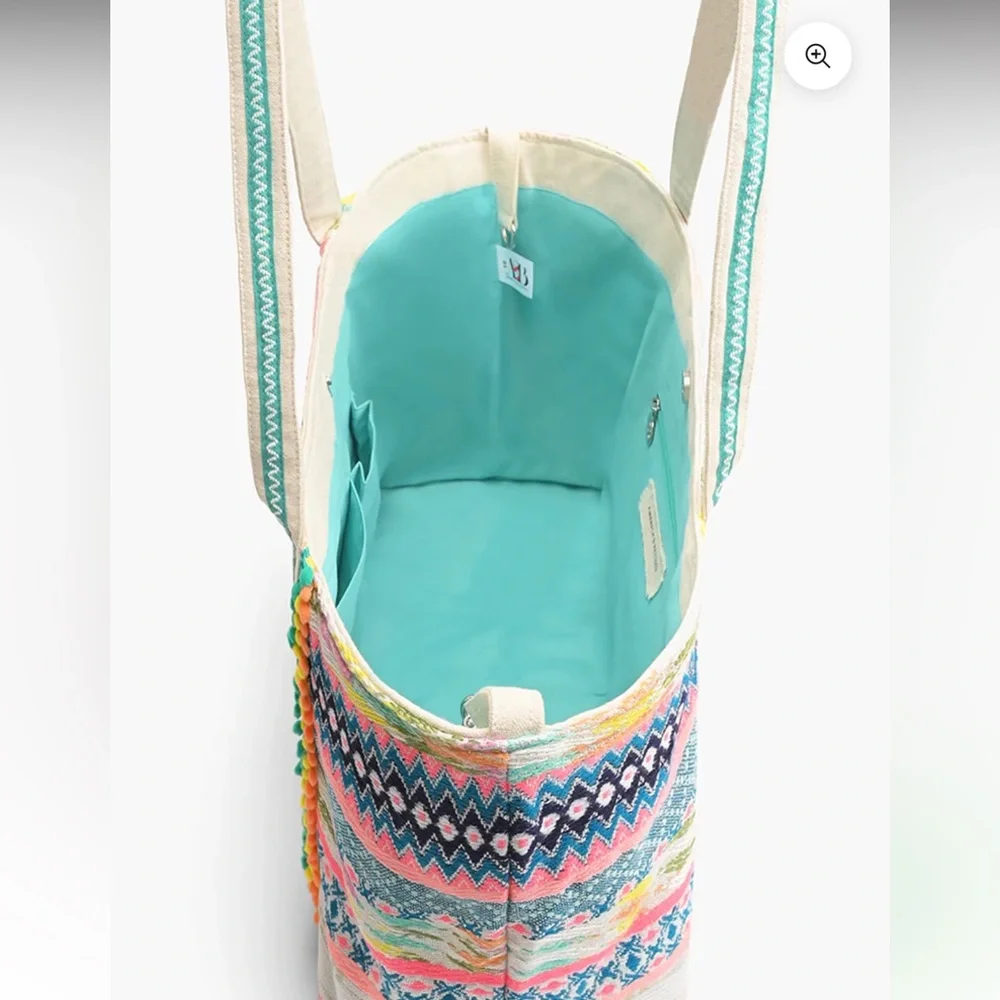 New America & Beyond Daphne Embellished Multi-Colored Hand beaded Tote - Picture 3 of 7